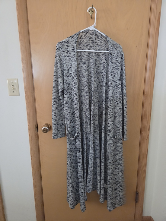 LuLaRoe Sweaters - LuLaRoe Long Open Front Marled Black & White Cardigan